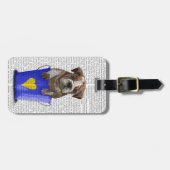 Bulldog-Eimer aus Liebe blau Gepäckanhänger (Vorderseite horizontal)