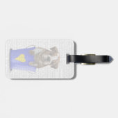 Bulldog-Eimer aus Liebe blau Gepäckanhänger (Rückseite horizontal)