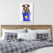 Bulldog-Eimer aus Liebe blau Leinwanddruck (Insitu (Schlafzimmer))