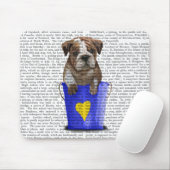 Bulldog-Eimer aus Liebe blau Mousepad (Mit Mouse)