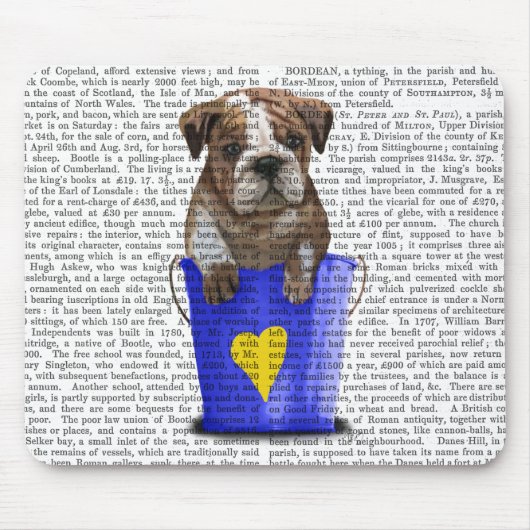 Bulldog-Eimer aus Liebe blau Mousepad (Vorne)