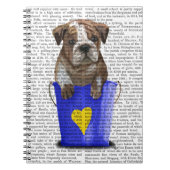 Bulldog-Eimer aus Liebe blau Notizblock (Vorderseite)