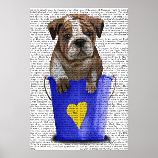 Bulldog-Eimer aus Liebe blau Poster (Vorne)