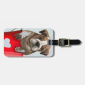 Bulldog-Eimer, Liebe rot 2 Gepäckanhänger (Vorderseite horizontal)