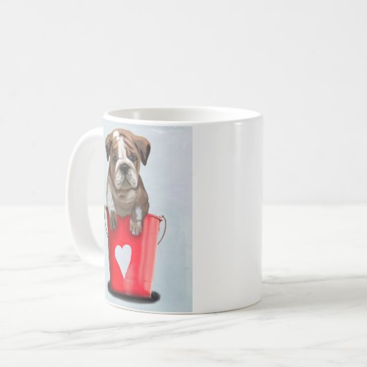 Bulldog-Eimer, Liebe rot 2 Kaffeetasse (Vorderseite Links)