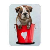 Bulldog-Eimer, Liebe rot 2 Magnet (Vertikal)