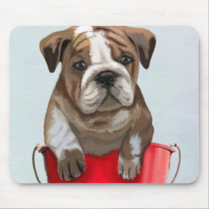 Bulldog-Eimer, Liebe rot 2 Mousepad