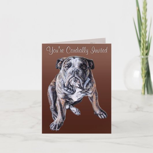 Bulldog Einladungen Custom English Bulldog Cards (Vorderseite)