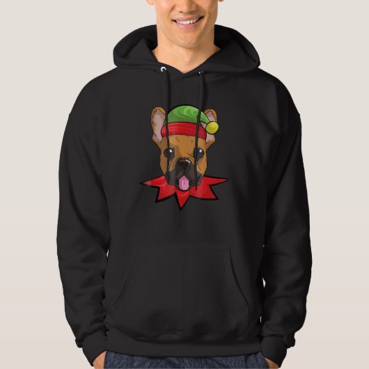Bulldog Elf Christmas Gif Hoodie (Vorderseite)