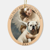 Bulldog-Engel-Personalisiert-Gedenkstätte Keramik Ornament (Links)