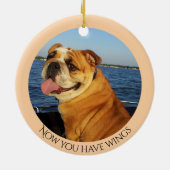 Bulldog-Engel-Personalisiert-Gedenkstätte Keramik Ornament (Hinten)