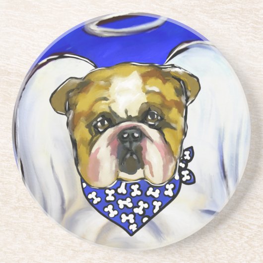 Bulldog Engel Untersetzer (Vorne)