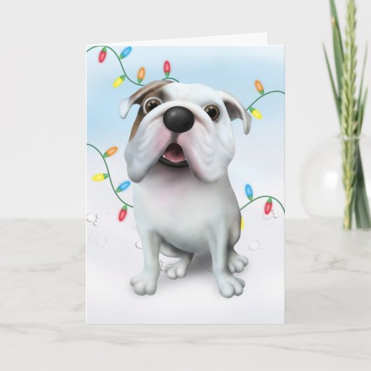 Bulldog (Englisch) Christmas BULLD1 Feiertagskarte (Vorderseite)