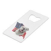Bulldog-Fahne Geldbeutel Flaschenöffner (Vorderseite Schrägansicht)