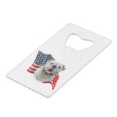 Bulldog-Fahne Geldbeutel Flaschenöffner (Rückseite Schrägansicht)