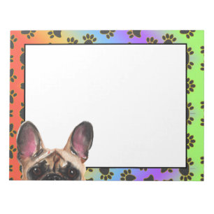 Bulldog farbenfrohe Hundekuh-Muster Notizblock