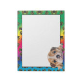 Bulldog farbenfrohe Hundekuppel Notizblock (Rotiert)