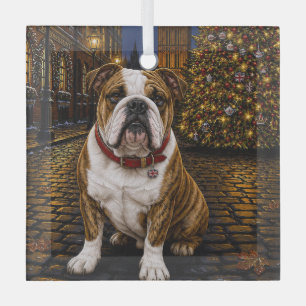 Bulldog-Feiertag Ornament Aus Glas
