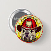 Bulldog-Feuerwehrmann Button (Vorne & Hinten)