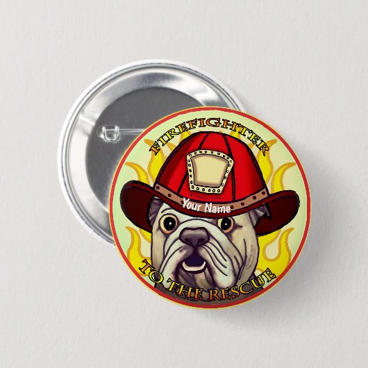 Bulldog-Feuerwehrmann Button (Vorne & Hinten)