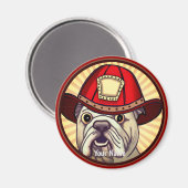 Bulldog-Feuerwehrmann Magnet (Vorderseite/Rückseite)
