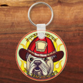 Bulldog-Feuerwehrmann-Schlüsselanhänger Schlüsselanhänger (Vorderseite)
