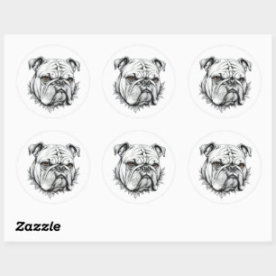 Bulldog Fierce & Loyal Design für Hundefreunde Runder Aufkleber