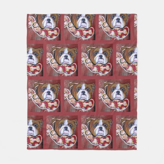 Bulldog Fleecedecke (Vorderseite)