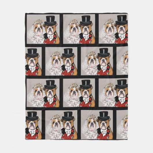 Bulldog Fleecedecke (Vorderseite)