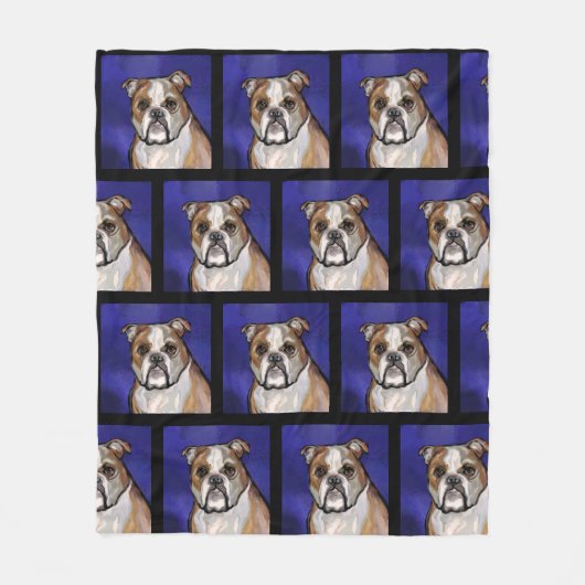 Bulldog Fleecedecke (Vorderseite)