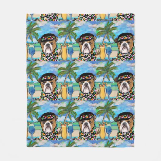 Bulldog Fleecedecke (Vorderseite)