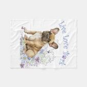 Bulldog Floral Fleecedecke (Vorderseite (Horizontal))