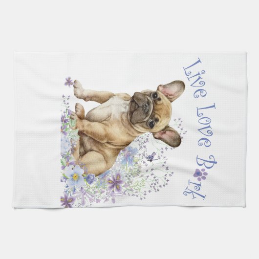 Bulldog Floral Geschirrtuch (Horizontal)