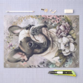 Bulldog-Floral-Hund Seidenpapier (Handwerk)