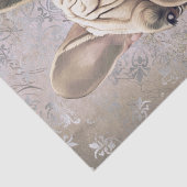 Bulldog-Floral-Hund Seidenpapier (Detail)