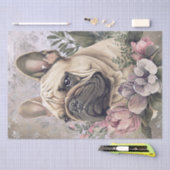 Bulldog-Floral-Hund Seidenpapier (Handwerk)