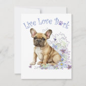 Bulldog Floral Mitteilungskarte (Vorderseite)