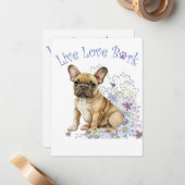 Bulldog Floral Mitteilungskarte (Vorderseite/Rückseite Beispiel)