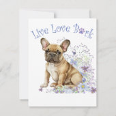 Bulldog Floral Mitteilungskarte (Rückseite)