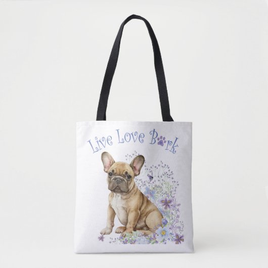 Bulldog Floral Tasche (Vorderseite)