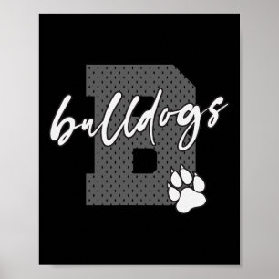 Bulldog Football Baseball Basketball Fußball Bulld Poster