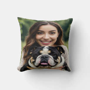 Bulldog-Foto hinzufügen Personalisieren Anpassen Kissen