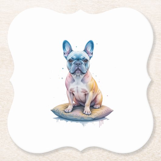 Bulldog Francés Colorido y Artístico Untersetzer (Vorderseite)