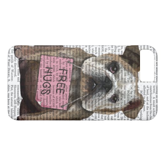 Bulldog-freie Hugs Case-Mate iPhone Hülle (Rückseite (Horizontal))