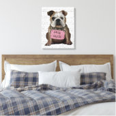Bulldog-freie Hugs Leinwanddruck (Insitu (Schlafzimmer))
