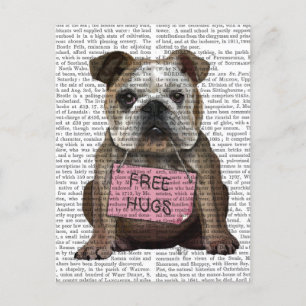 Bulldog-freie Hugs Postkarte