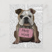 Bulldog-freie Hugs Postkarte (Vorderseite)