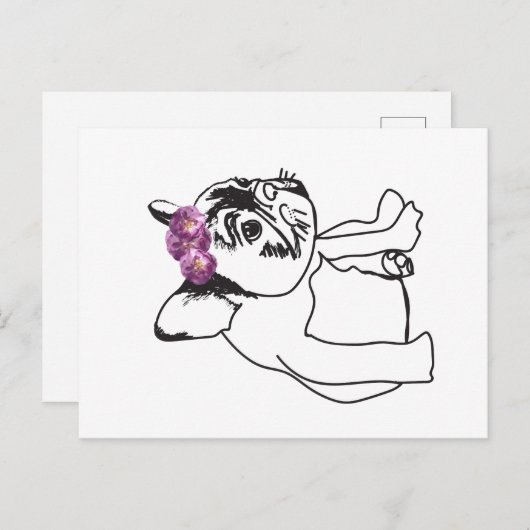 Bulldog French Buldog Puppy Sweet Hund Postkarte (Vorne/Hinten)