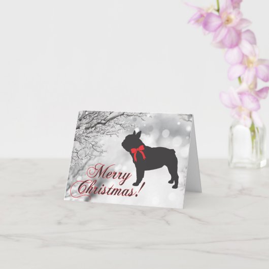 Bulldog / French Bulldog Christmas Card Karte (Orchidee)