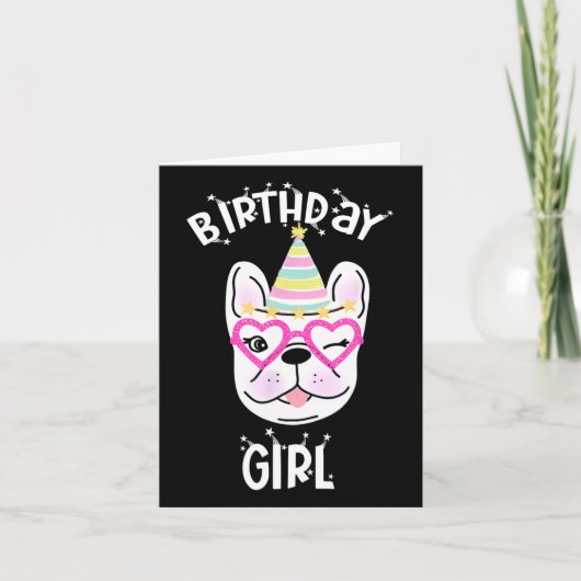 Bulldog Frenchie Celebration Party Theme Karte (Vorderseite)